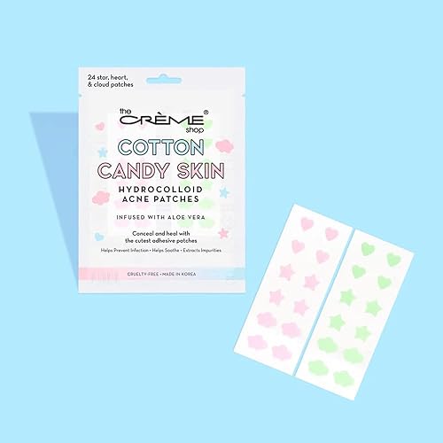 Miniatura 4 de The Crème Shop Cotton Candy Skin - Parches hidrocoloides para el acné puntos curativos para el acné calcomanías para el acné parches para el