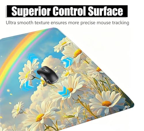 Mouse Pad Imperméable Grand Format et Accessoire Bureau Blanc Ordinateur