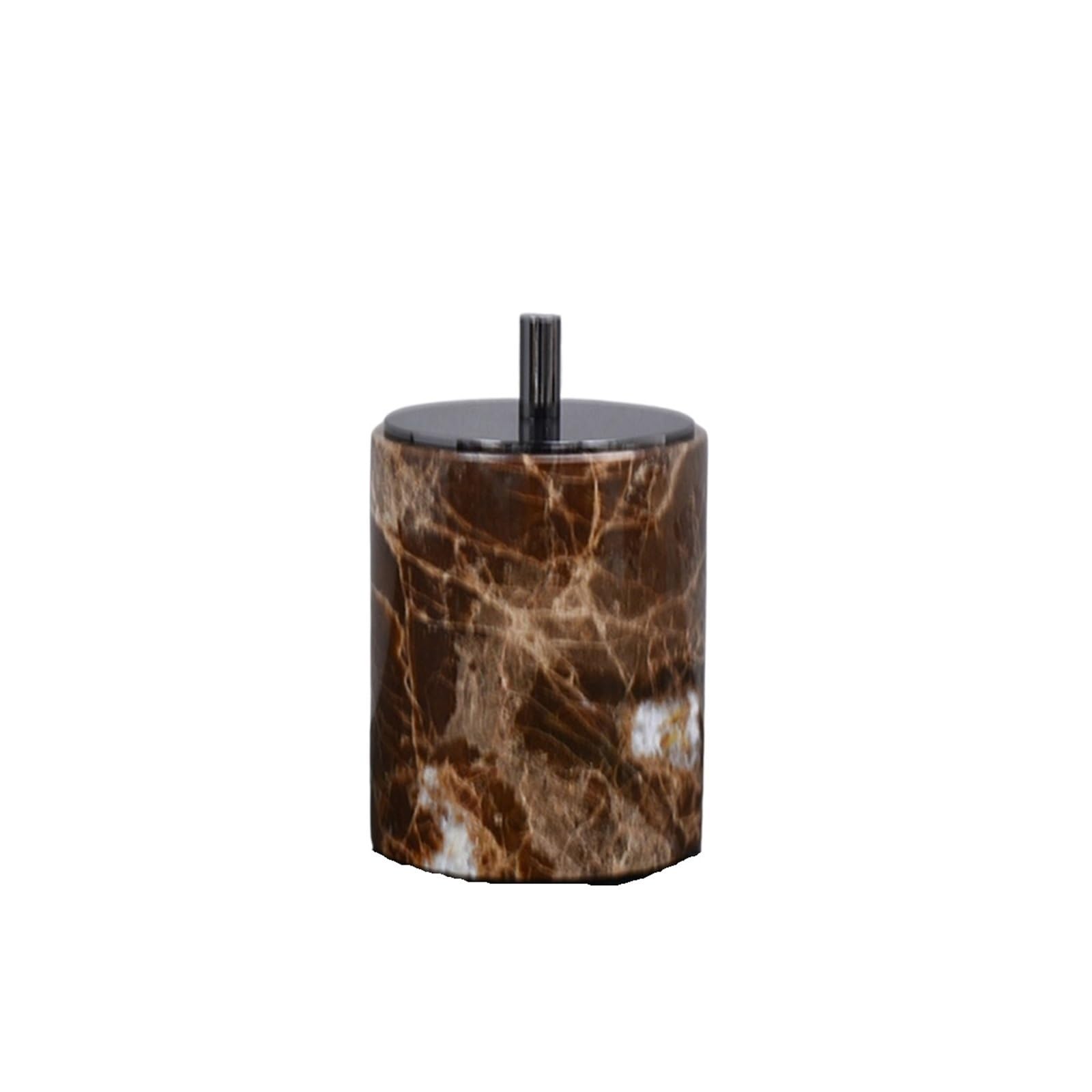 Bathroom Soap Dispenser Set Brown Natural Marble Bathroom Accessories Luxury Soap Dispenser Toothbrush Holder Dish Tray Set For(D-Toothpick box)