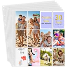 30 Pack 2x3 Photo Sleeves, 12-Pocket Clear Sheet Protectors for 3 Ring Binders, Double-Sided Holds 720 Photos, Acid-Free Photo Album Page Refills for Zink Photos, Scrapbooks, Stickers, Stamps & DIY