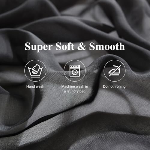 Beelify TR01-2-B Pack 10 Ft Chiffon Table Runner Black Gauze Long Table Runners 27X120 Inches Sheer Tulle Table Runner thumb #6