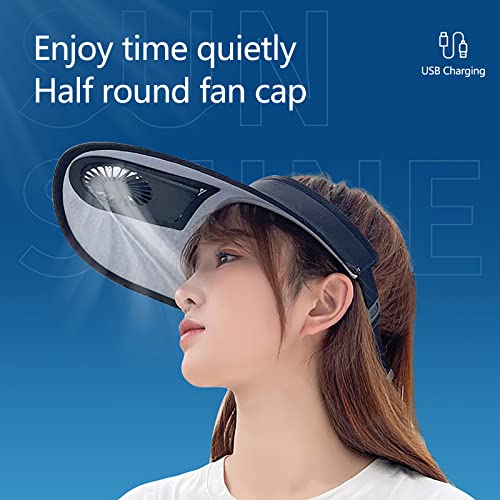 Sun Visor Hats With Fan, Usb Charging Outdoor Summer Hat With Fan, Sun Protection Visors For Women Men (Orange) #TOP3