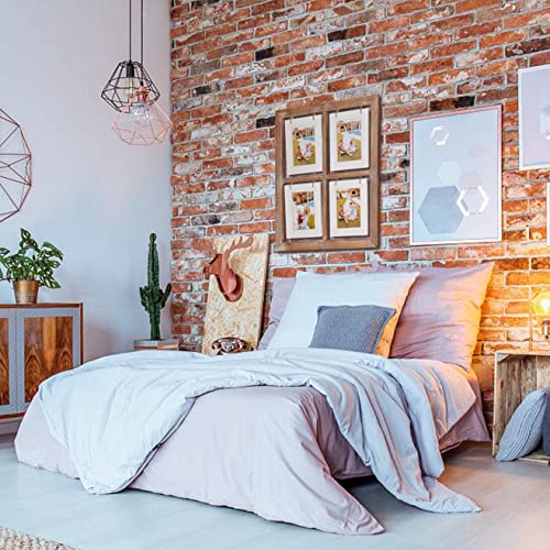 Mont Pleasant Farmhouse Home Decor, 4X6 Or 5X7 Collage Picture Frames For Wall, 4 Opening Distressed White Frames,Wood Window Frame Hold Four 4X6 Photo With Mats,Vintage Craftsmanship Wall Decor, Rustic Brown And White #TOP1