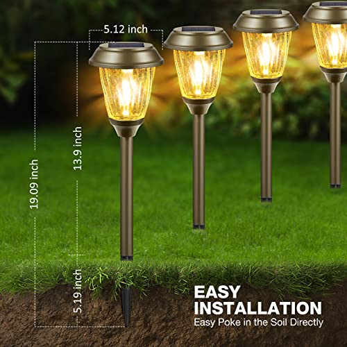 Xmcosy+ Outdoor Solar Lights - 6 Pack Led Solar Lights Outdoor Waterproof, Auto On/Off 10-25 Lm Glass Decorative Solar Lights For Outside Yard Garden Landscape Driveway Walkway Sidewalk (Warm White) #TOP7