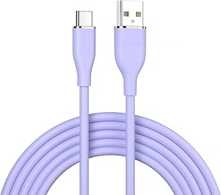 USB Type C ケーブル(パープル, 2m) SLEIJAOOE 柔らかいシリコン制 【PD/QC対応 66W急速充電】 絡まない 断線防止 USB タイプC(Type-C)ケーブル スマートフォン・タブレット・ゲーム機等Type-C 機器対応