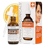 Advanced Clinicals Brightening Vitamin C Serum For Face With Glycolic Acid + Lactic Acid | Vitamin C Eye Serum Face Moisturizer For Improving Look Of Dark Spots & Uneven Complexion, 1.75 Fl Oz