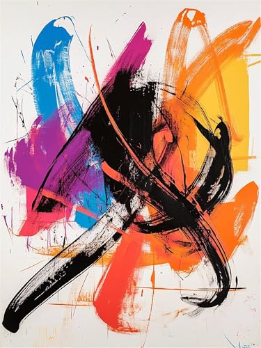 Toile infroissable peinture numéro abstrait de haute densité textile