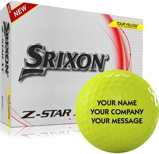Srixon 2023 Z-Star XV 8 Yellow Personalized Golf Balls