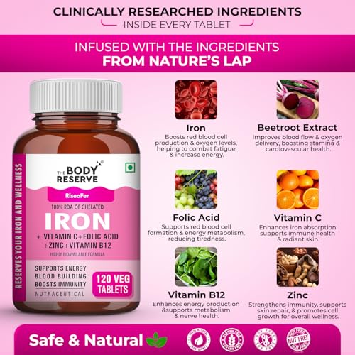 The Body Reserve Iron + Vitamin C Tablets 120 Capsules - Image 4