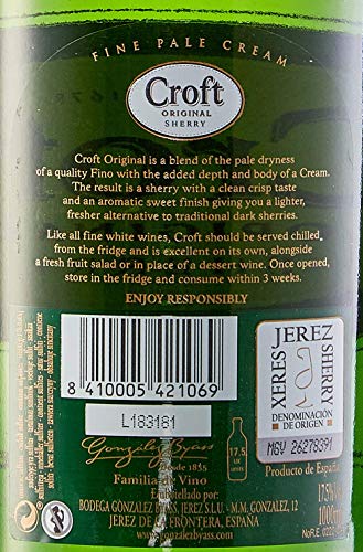 Miniatura 5 de Croft Original Pale Cream - Vino D.O. Jerez - 3 Botellas De 750 Ml - Total: 2250 Ml