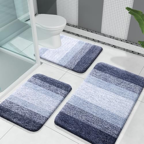 Olanly Luxury Bathroom Rug Set 2 Piece, Soft Absorbent Microfiber Bath Rugs And U-Shaped Contour Toilet Rug, Non-Slip Bath Carpet, Machine Wash Dry thumb #6