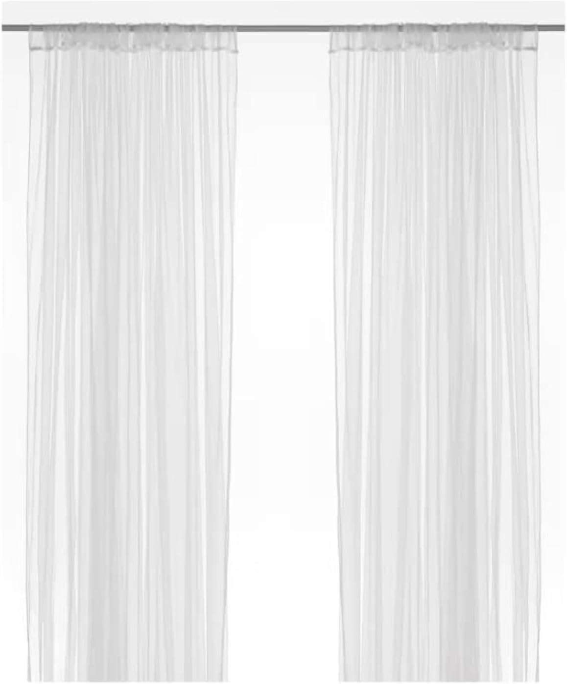 LILL Polyester Net Curtains, White, (300 X 280 cm) Pack of 2