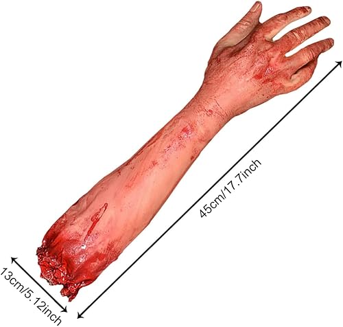 Miniatura 4 de QmjdDymx Mano de sangre de Halloween, brazo dividido de terror, herramienta falsa de brazo roto, truco de broma, decoración de fiesta de Halloween