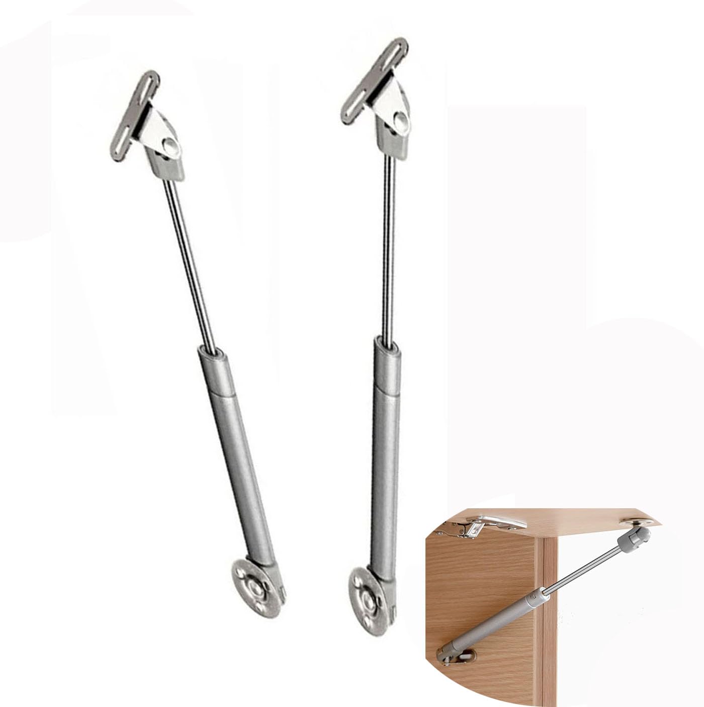 Wxinsheng 2 Pcs Gas Struts Lid Support,100N/10KG Soft Close Hydraulic Spring Stay Bar for Kitchen Cabinet,Cupboard,Wardrobe,Toy Box Storage Box Hinge