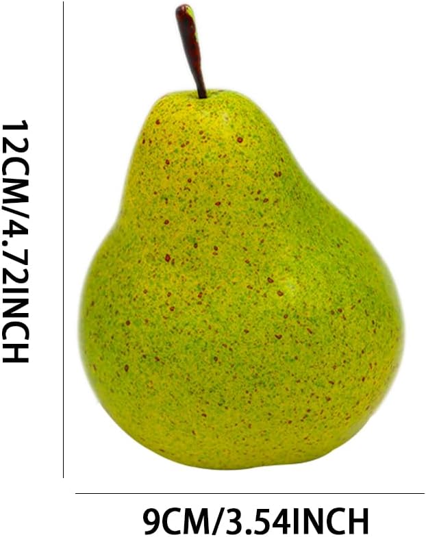 6PCS Fake Pear Artificial Fruit Lifelike Fruits Decoration Home Kitchen Wedding Christmas Party Festival Ornament Shop Office Model Vivid Photography Props