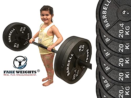 Fake Weights - Not 45 Lb Weight Plates Styrofoam 3 Pairs Prop For Strength Bodybuilding Technique Fitness Training Education - Props For Photoshoot #TOP1