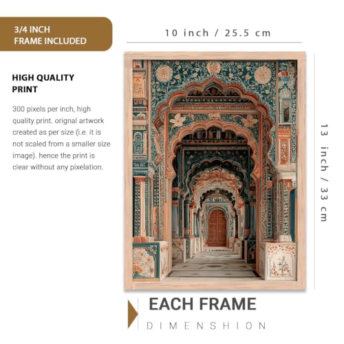 Image of kotart Traditional Indian Wall Art Painting for Living Room | Paintings Frame For Home Decoration | Framed Wall Painting for Home Room Bedroom Office Wall Decor Set of 3 (10X13 inch)