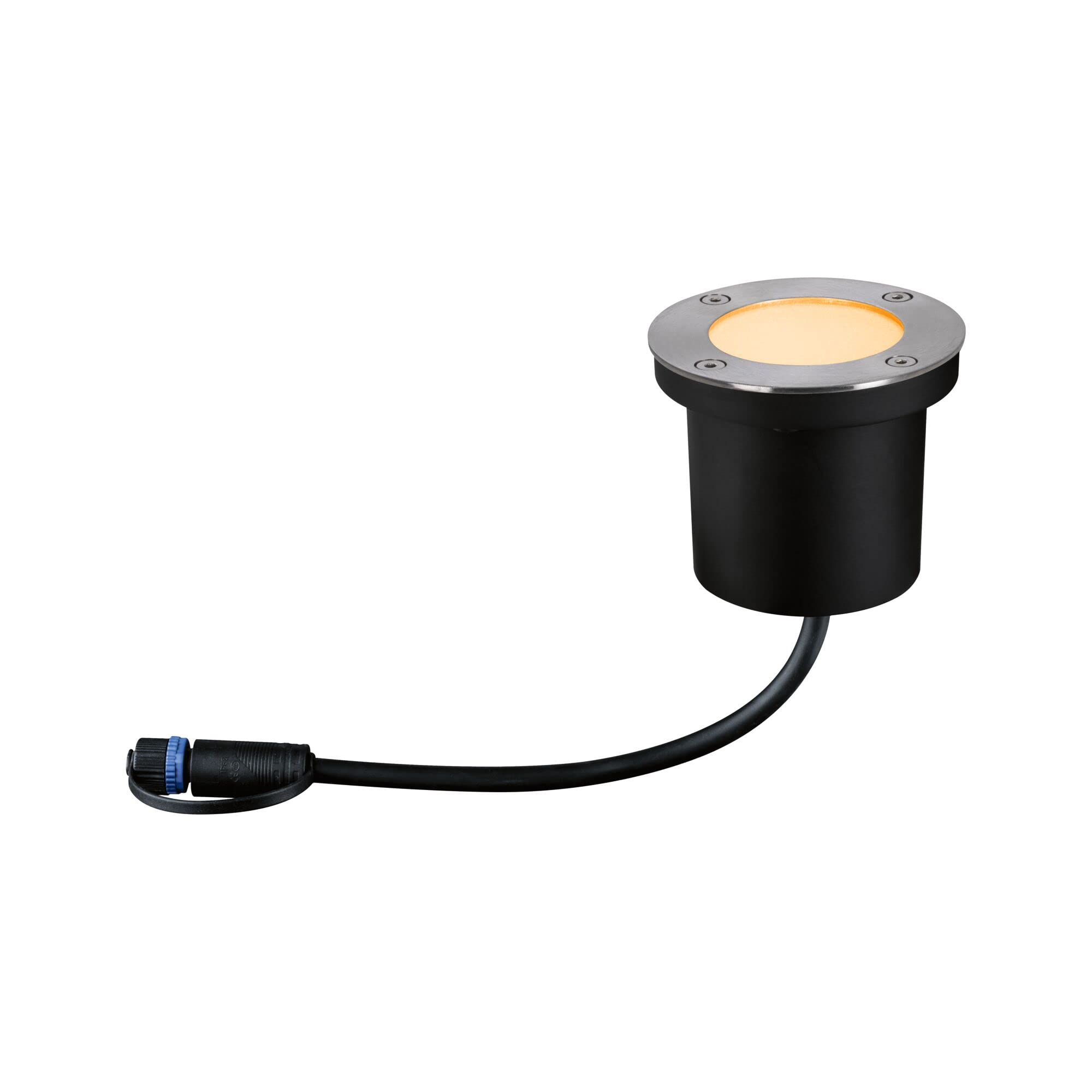 Paulmann 94716 Plug & Shine LED Außenleuchte Bodeneinbauleuchte Floor insektenfreundlich IP67 2200K 4,5W Anthrazit rund Goldlicht Metall