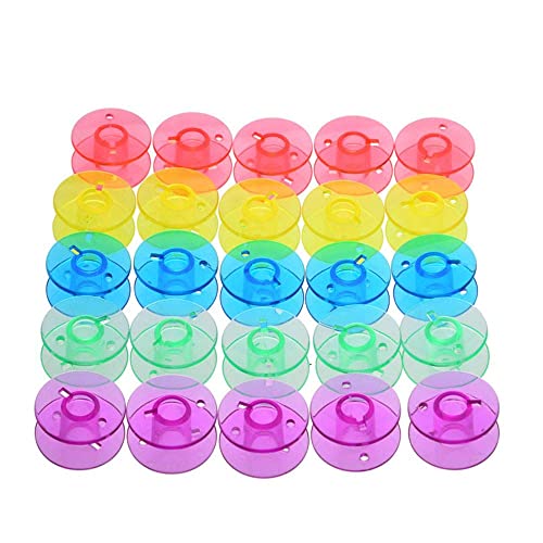 Yicbor Universal Plastic Colorful Bobbins #2518P For Brother,Singer,Janome,Kenmore,Babylock And More(1Box=25Pcs) #TOP2