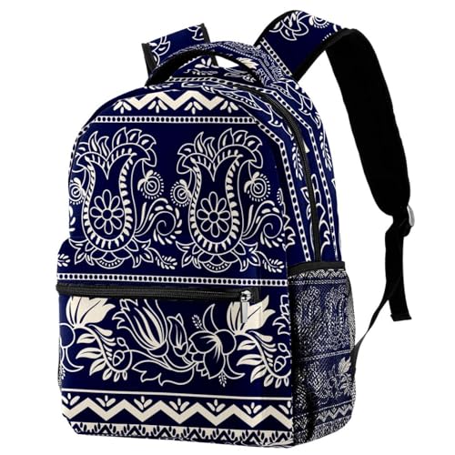 Sac à dos d'école bohème vintage pour ados et femmes 29x20x40cm
