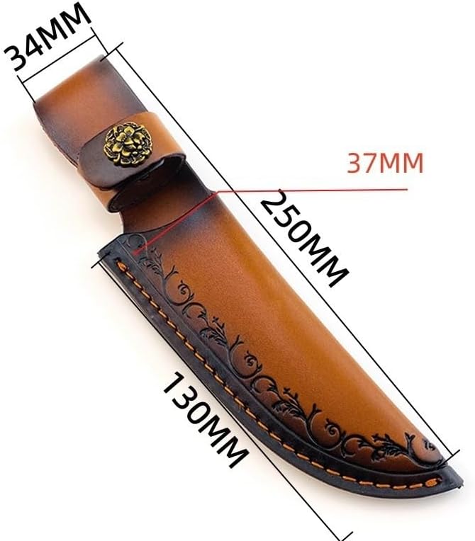 1PC Cowhide Leather Knife Sheath, Protective Cover with Belt Loop and Snap Closure Fits for Home, Kitchen, Outdoor