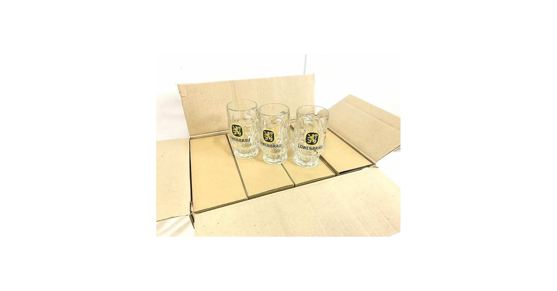 LOWEN BRAU ◎ レーベンブロイ  ビールジョッキ　新品　24個 Amazon.co.jp: 米軍放出品 ビールジョッキ 24個 360ml コップ