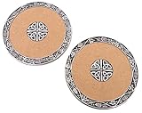 Hergestellt in Irland Mullingar Pewter Irischen Trinity Knoten Design Wein Untersetzer (Set von 2)