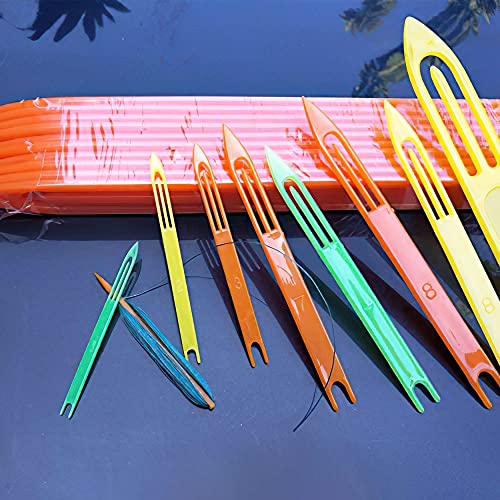 Piscorush 10Pcs Netting Needle Shuttles Plastic Repair Fishing Line Equipment Cast Net Mending Needle Fishing Tool Fishing Accessory Size: 1#-10# (10Pcs(1#-10#)) #TOP6