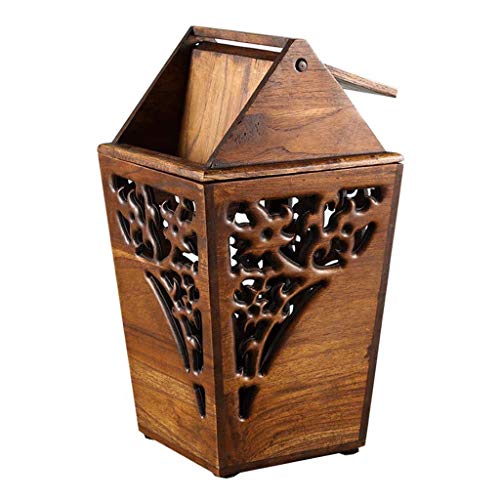 Caneca de basura cuadrada de madera antigua 3.2 galones