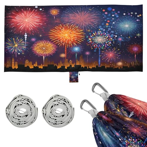 SDMKA Colorful Firework Camping Hammock, 330 lbs with 2 Tree Straps, Carry Bag, Single Portable Hammock for Outdoor/Indoor, Hiking, Beach, Backpacking, Travel