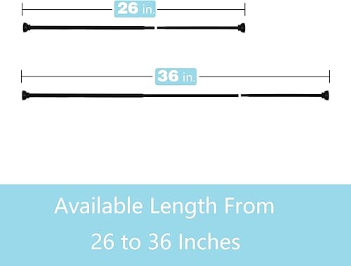 Miniatura 22 de KXLife Paquete de 2 barras de cortina de tensión de resorte, barra decorativa de tensión de 1/2 pulgada para ventana, barra de café bronce, (22-36)