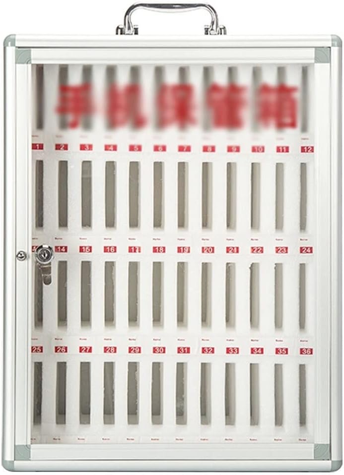 Aluminum Alloy 12/24/36/48/60 Slots Phones Storage Cabinet Mobile Phone Storage Cabinet with Lock Transparent Acrylic Mobile Phone Storage Box,Silver-60 (Silver 60)