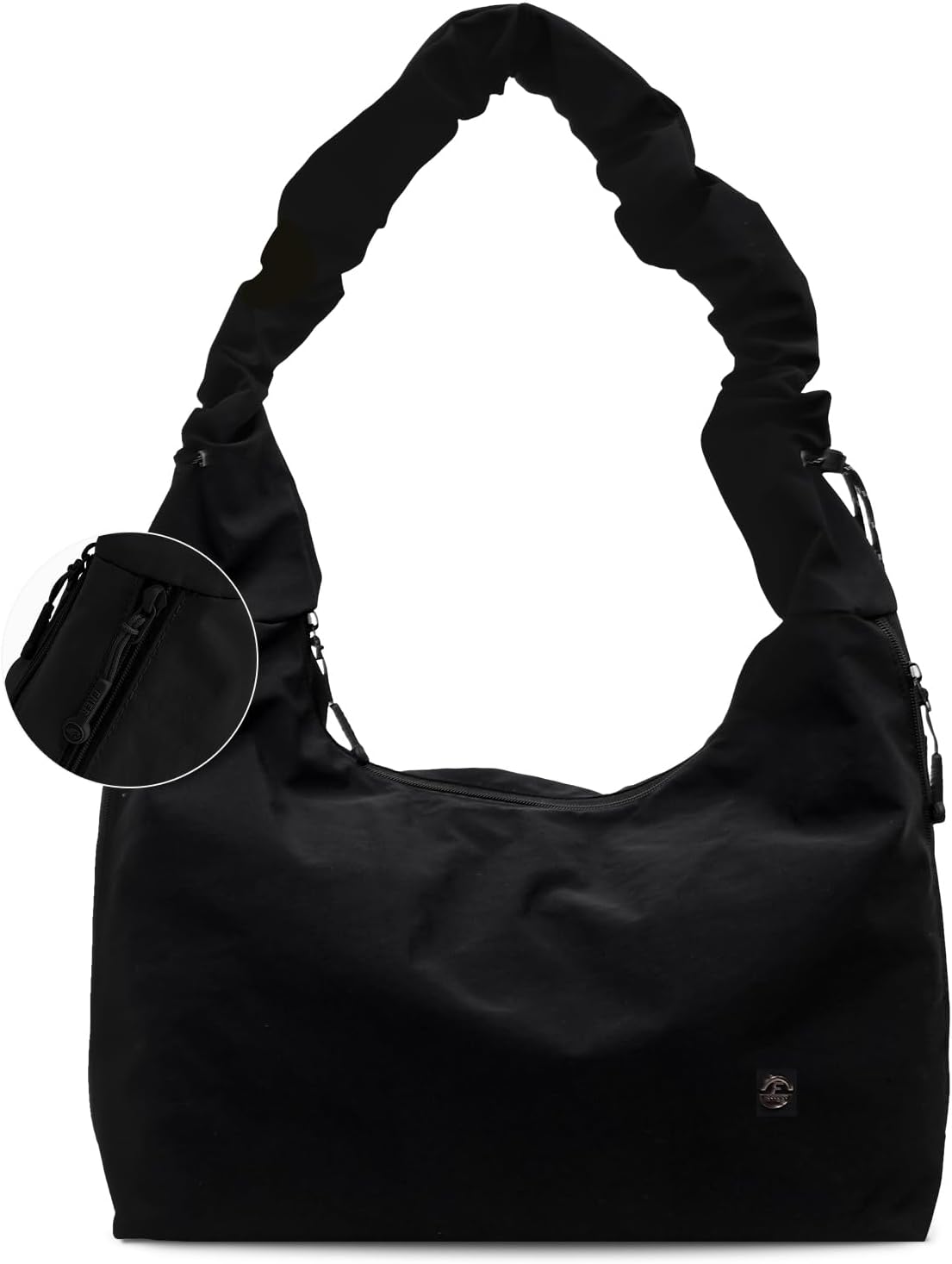 Slouchy Large Nylon Hobo Bag for Women Drawstring Adjustable Crossbody Shoulder Tote Bag Travel Beach Gym College