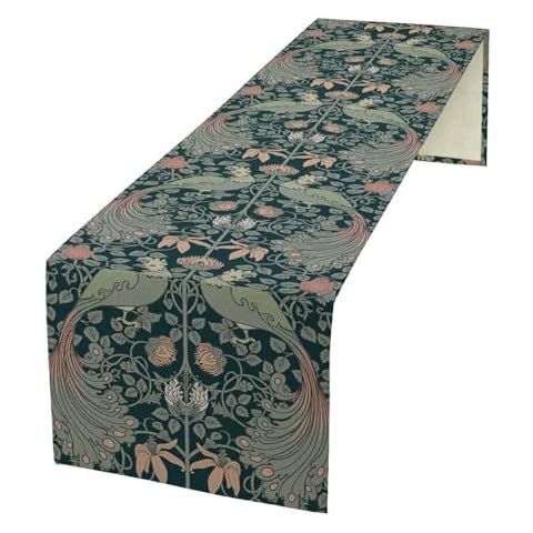 William Morris Peacock Table Runner Cover