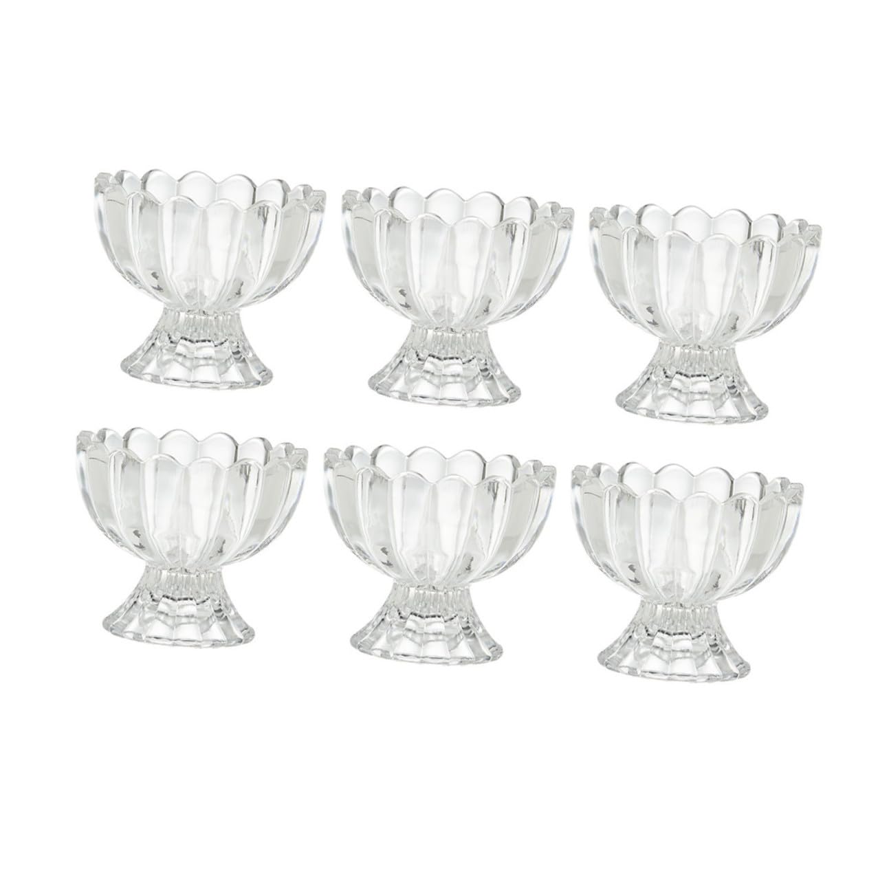Vasos De Postre Transparentes 100 Ml, Copas De Helado y Gelatina De Vidrio, Aptos Para Hogar y Restaurante, Set De 6 Unidades