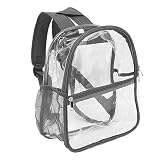 Mochila Transparente de PVC, Design de Zíper de PVC Portátil Mochila Transparente de Alta Capacidade para Escola (Cinza)