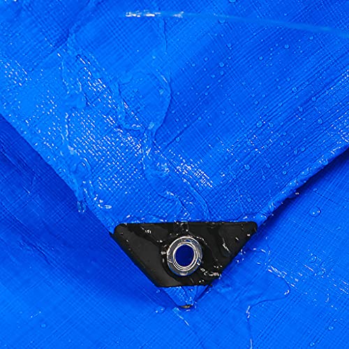 Lona Impermeable de Alta Resistencia - Lona de PE Multiusos con Ojales Reforzados, Cubierta Azul de Primera Calidad para Camping al Aire Libre, jardinería y protección de Equipos - 160 g/m²