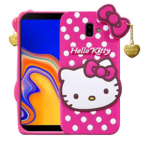 Image of Unirock Hello Kitty Back Case Cover for Samsung Galaxy J6 Plus| 3D Cute Hello Kitty Case |Soft Silicone Rubber Back Cover with Pendant Kitty Cover for Samsung Galaxy J6 Plus (Pink)