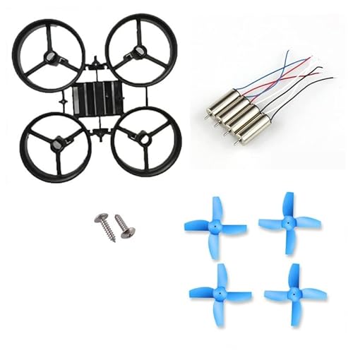 Oeudire Kit telaio con 4 pezzi eliche Coreless CW CCW Motore Indoor Drone Quadcopter Eachine 010 H36(1set blue)
