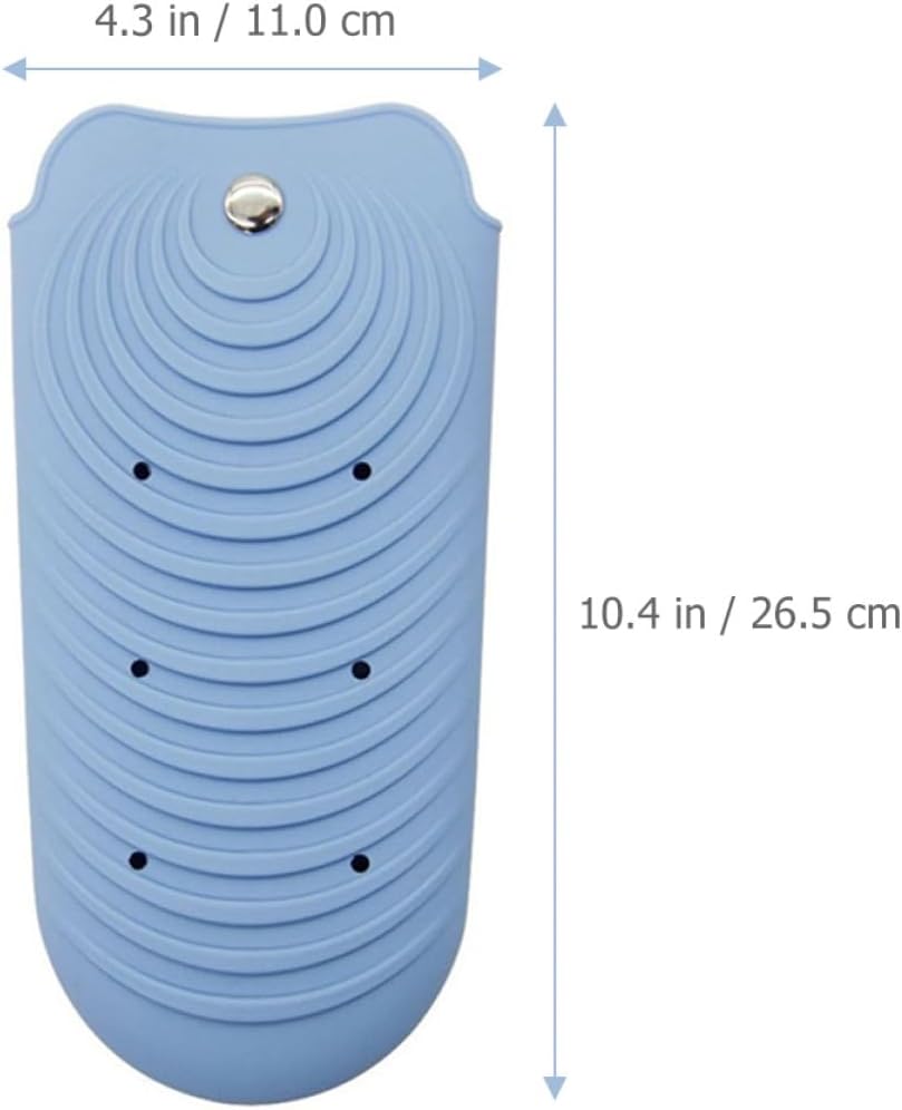 VALICLUD Heat Resistant Silicone Pouch for Curling Iron and Flat Iron, Blue Insulation Sleeve for Hot Hair Tools Storage, Portable Heatproof Holder for Travel and Salon Use