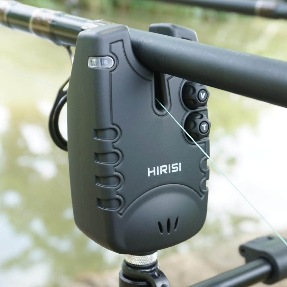 Hirisi Tackle Alarmes pour pêche à la carpe avec récepteur et balançoires dans un étui de protection