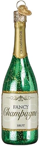 Old World Christmas Champagne Bottle Glass Blown Ornament for Christmas Tree, Ha