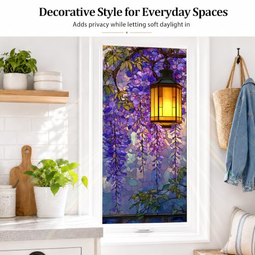 Vinilo Decorativo para Ventana Diseño Wisteria 17x39 pulgadas miniatura 4