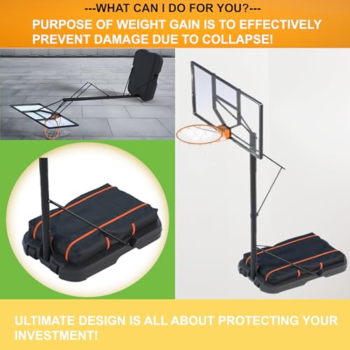 DORAHUA Basketball Hoop Sandbag - Heavy Duty Weighted Bottom Anchor for Basketball Frames - Made of 600D Waterproof And Dustproof oxford fabric, Double Layer Fabric, L 35.4" x W 23.6" x H 5.1", Black by DORAHUA - Image 5