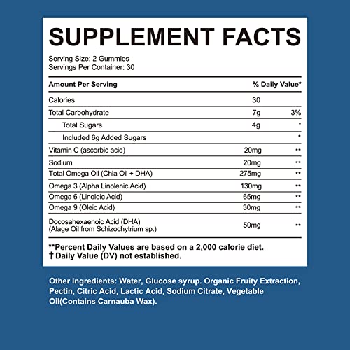 Ovankata Omega 3-6-9 Gummies With Dha 50Mg, Vitamin C, Immune Support, Brain & Heart Health, Delicious For Men & Women, Vegan, Non-Gmo, Gluten-Free, 60 Count #TOP4