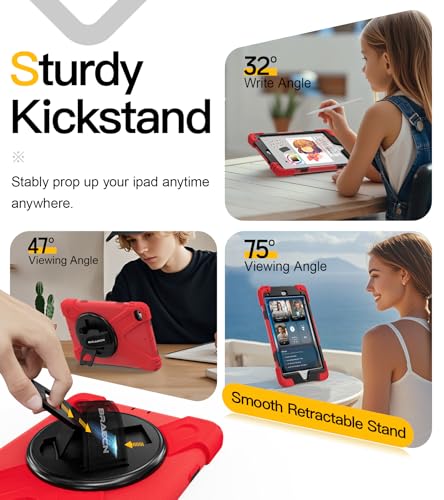 Funda iPad Mini 4 shockproof con soporte de 360 grados y correa de mano 3