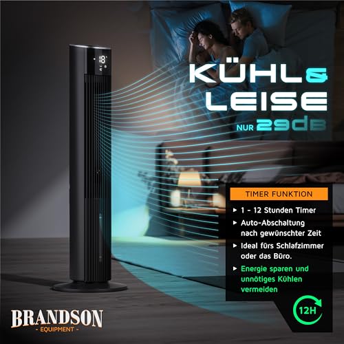 Brandson - Turmventilator mit Wasserkühlung ECO GREEN - sehr leise - Wifi Smart Home/Alexa Sprachsteuerung - Sieger Ventilatoren und Luftkühler 2026 – Klimaanlage mobil - Standventilator – Oszillation 6