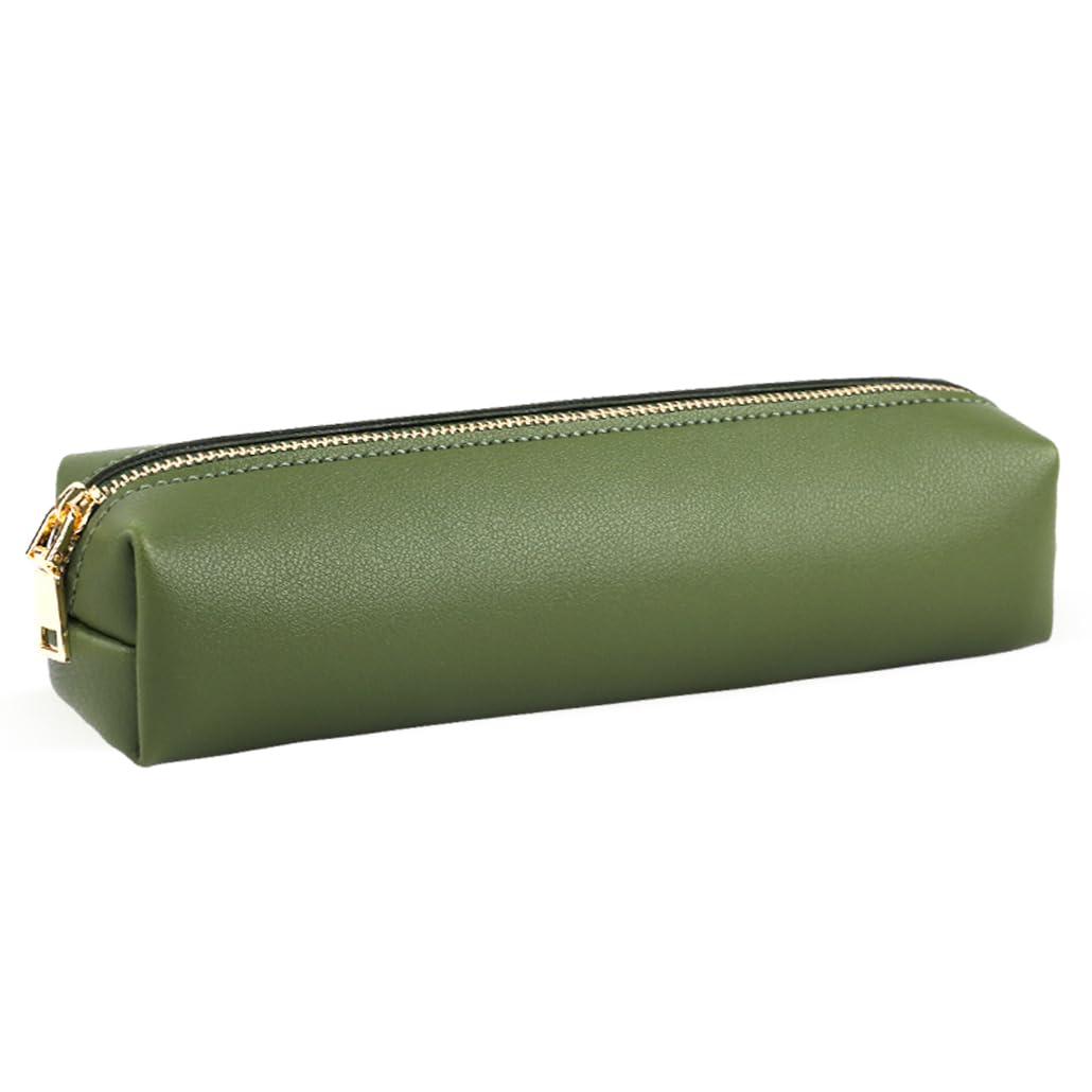 iSuperb Pencil Case for Girls Large Pencil Cases Boys Aesthetic Pen Case Double Zippers Pencil Box with Grip Handle Oxford Cloth Pencil Bags Stationery Storage Pouch Office Supplies (Green)