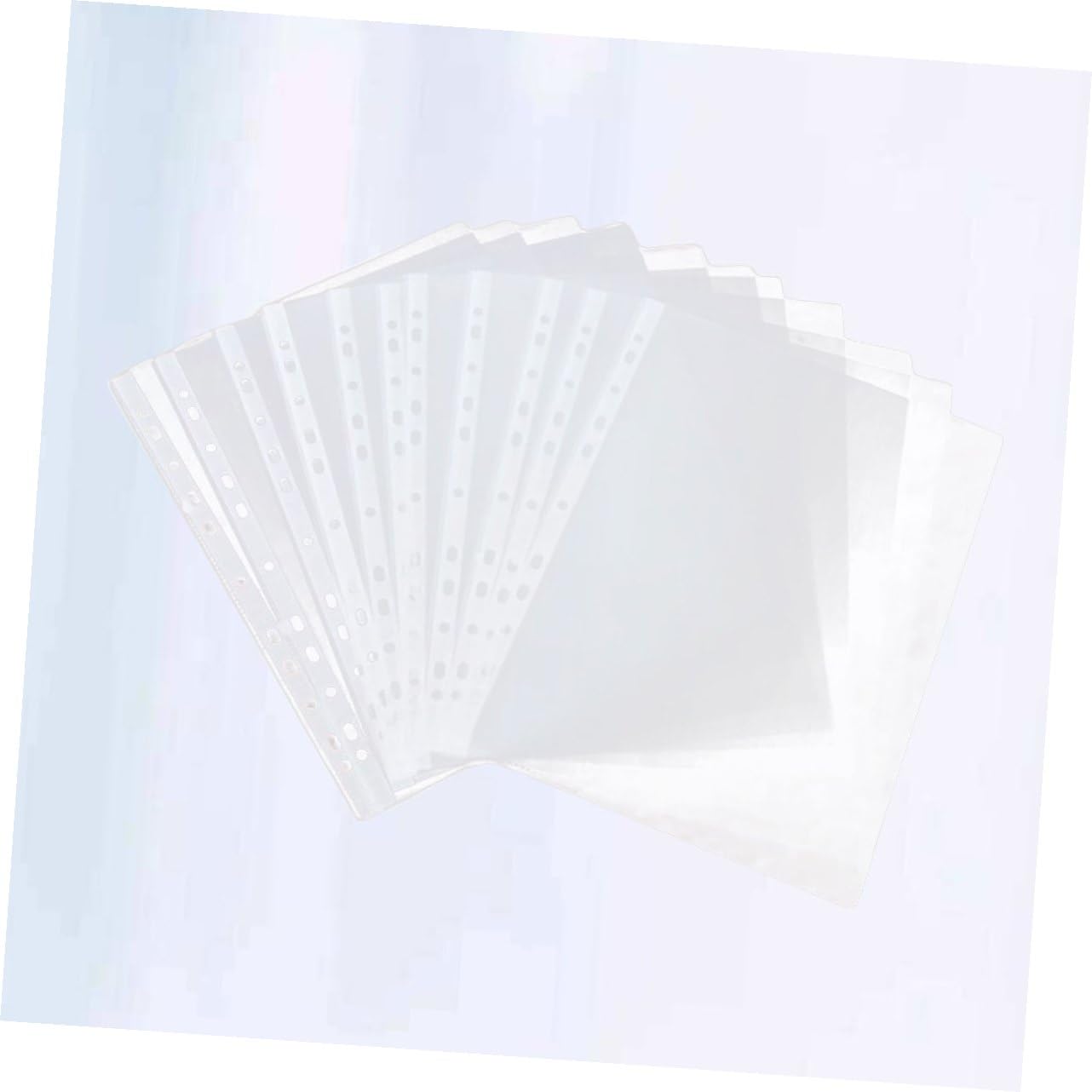 Buste Protettive per Fogli A4 11 Fori Pvc 100 Pezzi | Raccoglitori e Archiviazione, Formato Trasparente, Uso Scuola e Ufficio, Confezione da 100