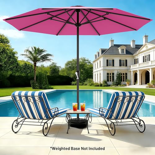 Image of AreShark 12 FT Patio Umbrella for Outdoor, Outdoor Table Umbrella with Crank, Outdoor Patio Umbrellas with 8 Sturdy Ribs, Patio Umbrellas for Market, Garden, Pool (Rose Pink)